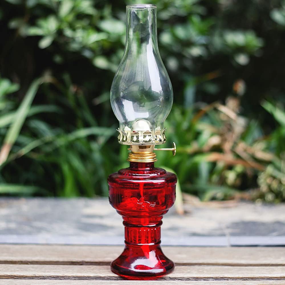 Amazon.co.jp : レッドオイルランプ透明ガラスミラーランプシェード